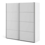 Furniture To Go Verona Sliding Wardrobe 180cm White 5 Shelves