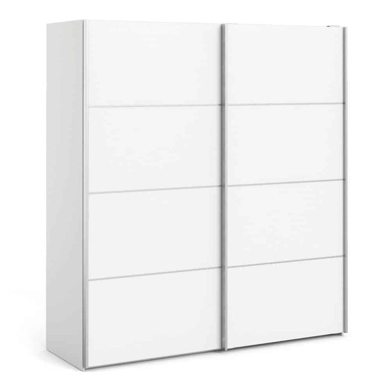 Furniture To Go Verona Sliding Wardrobe 180cm White 5 Shelves