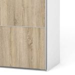 Furniture To Go Verona Sliding Wardrobe 180cm White Oak 5 Shelves