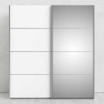 Furniture To Go Verona Sliding Wardrobe 180cm White Mirrored 2 Shelves