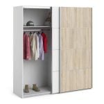 Furniture To Go Verona Sliding Wardrobe 180cm White Oak Door 5 Shelves