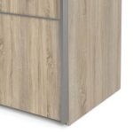 Furniture To Go Verona Sliding Wardrobe 180cm Oak White 2 Shelves