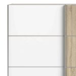 Furniture To Go Verona Sliding Wardrobe 180cm Oak White Doors 5 Shelves