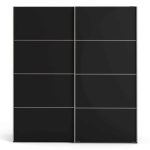 Furniture To Go Verona Sliding Wardrobe 180cm Matt Black 5 Shelves