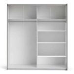 Furniture To Go Verona Sliding Wardrobe 180cm Matt Black 5 Shelves