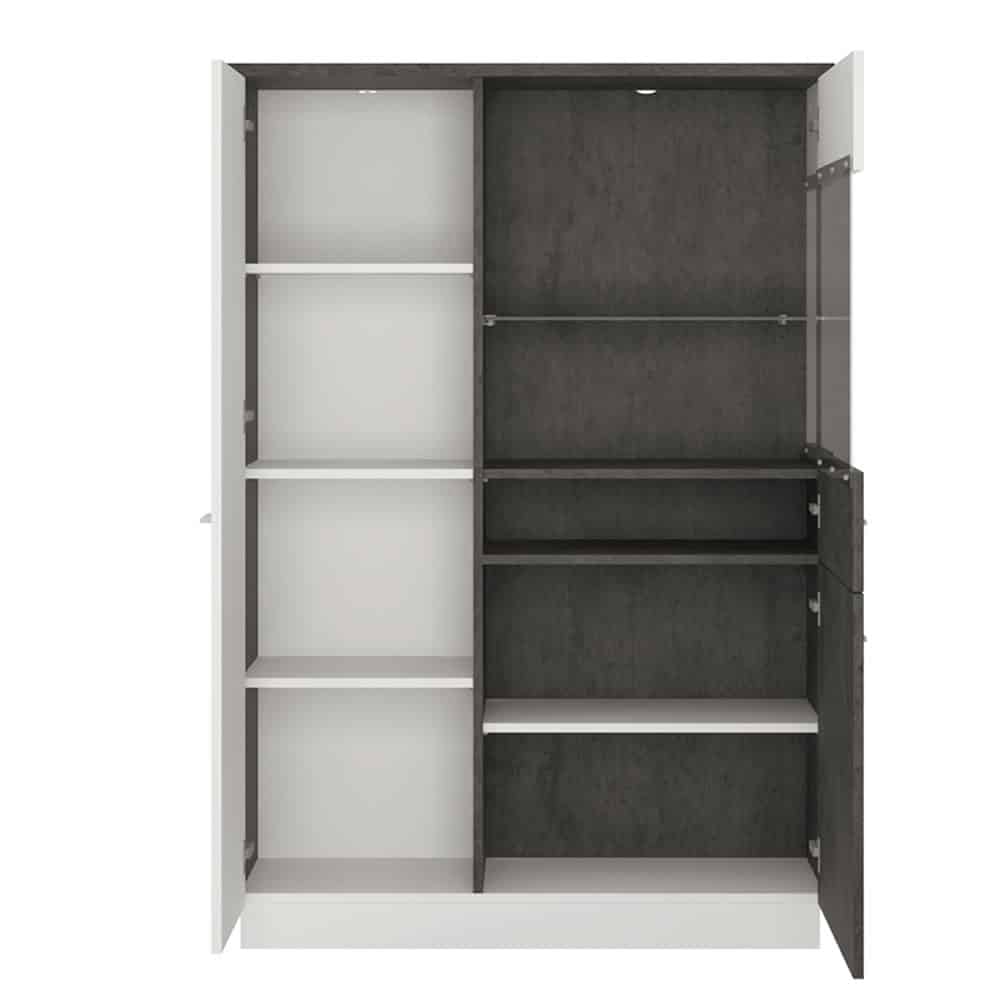 Furniture To Go Zingaro Low Display Cabinet RH Grey White with free ...