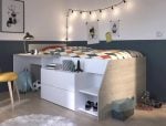 Parisot Milky Mid Sleeper Bed