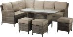 Signature Weave Edwina Natural Corner Sofa Garden Dining Set