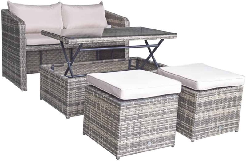 Signature Weave Gemma Brown Stacking Compact Sofa Garden Dining Set