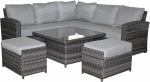 Signature Weave Grace Corner Sofa Grey Weave Garden Dining Set